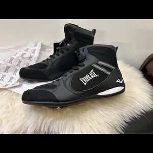 Everlast Men's Black and White High-Top Athletic Boxing Shoes